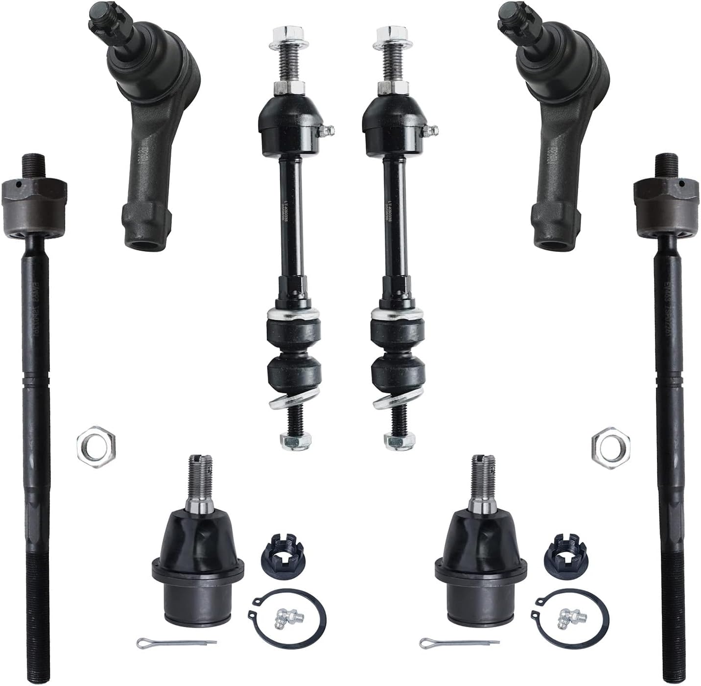 Detroit Axle - 4WD Front Suspension Kit for 2005-2008 Ford F-150 Lincoln Mark LT 2 Lower Ball Joints 2 Stabilizer Sway Bar End Links 4 Inner & Outer Tie Rod End Links 2006 2007 Replacement - 8pc Set