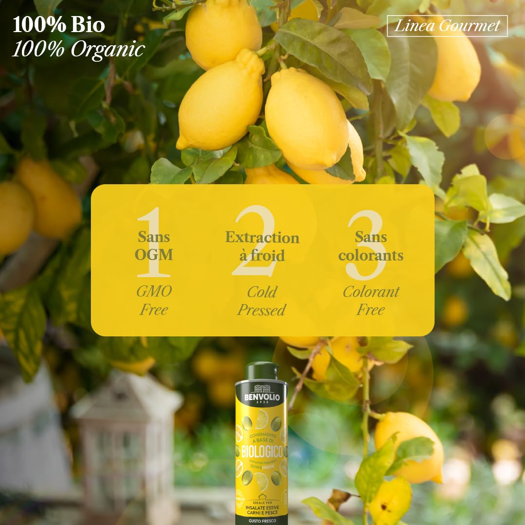 BENVOLIO - Huiles d'liOve Extra Vierges Aromatisées Biologiques | 250 ml | (Citron) - 5