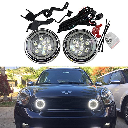 Mini Led Rally DRL Light - NSLUMO 18W High Power DC12V Canbus LED DRL Daytime Running Light Halo Fog Lamp Kit For Mini R55 R56 R58 R60 R61 Rally Driving Lamp