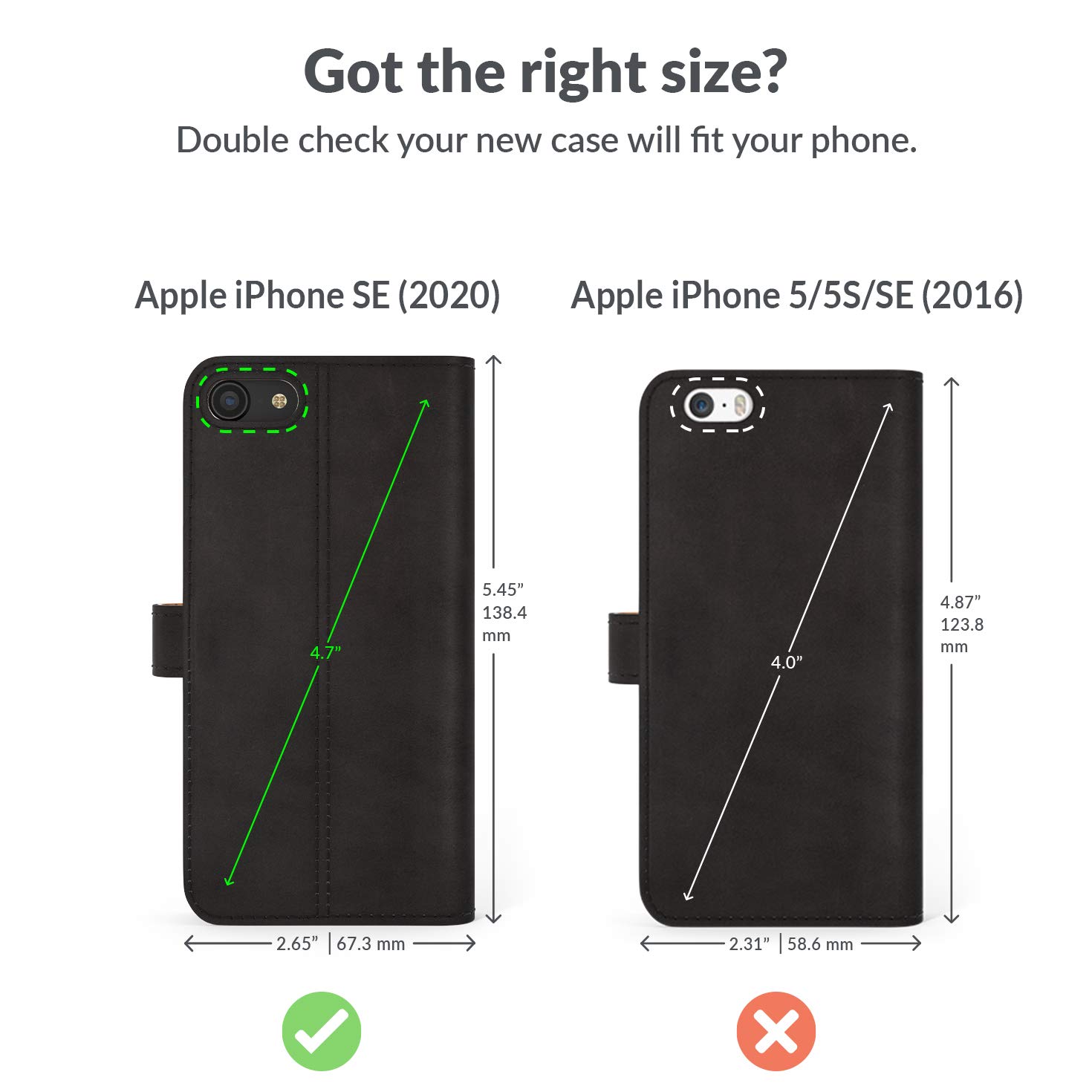 Snakehive Custodia Portafoglio In Vera Pelle Per IPhone SE 2022/2020, Nero Screziato, 4 Slot Carte