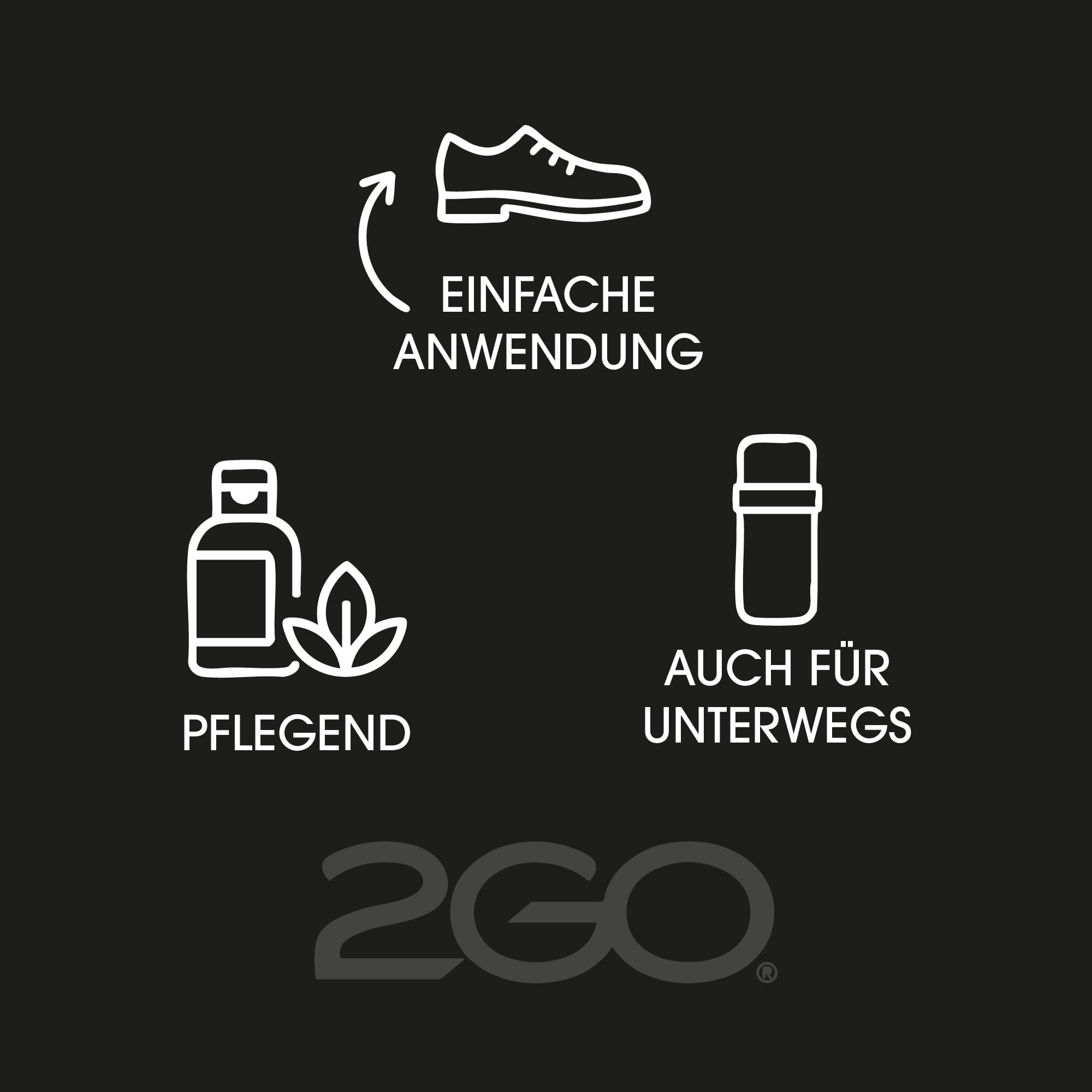 2GO Kit de limpieza de zapatos - Kit de limpieza de zapatos, crema de zapatos, cepillo de limpieza y paño de microfibra para cuero