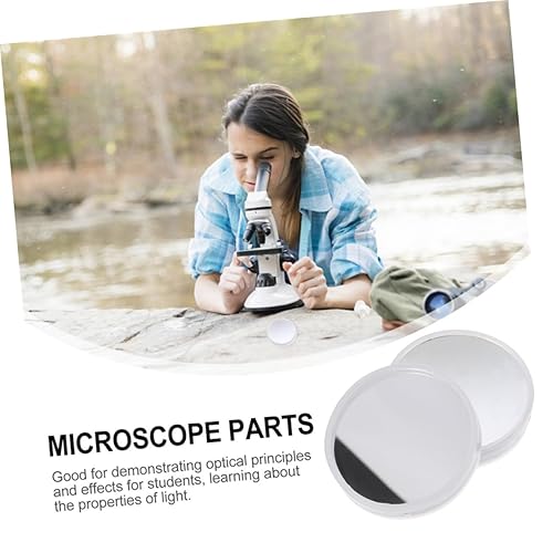 Miniatura 4 de JECOMPRIS Microscopio 4pcs Reflector Lente Espejo Óptico Microscopio de Cristal