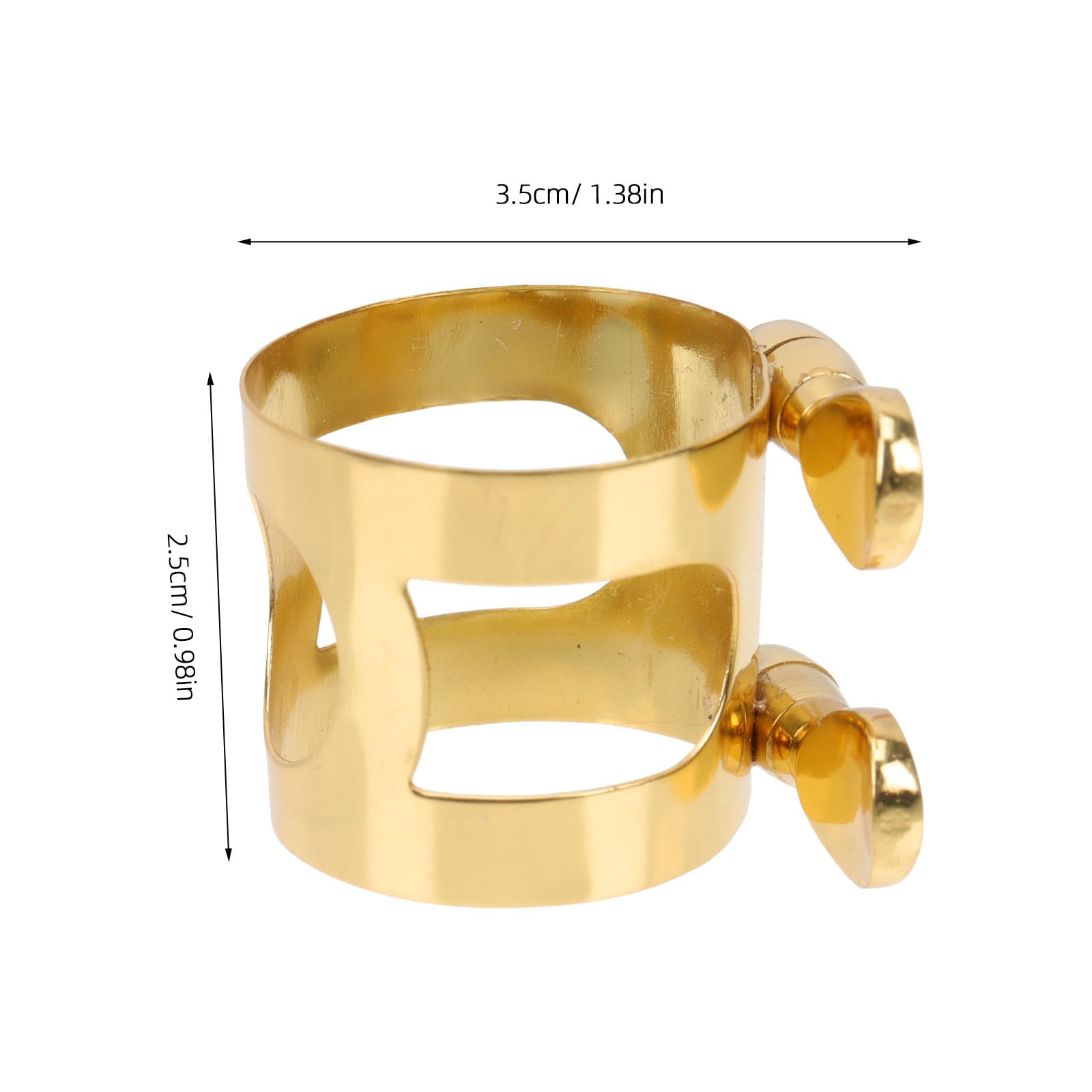 3 ligaduras para saxofón alto, de latón dorado, con 2 tornillos ajustables para boquilla de saxofón y clarinete.