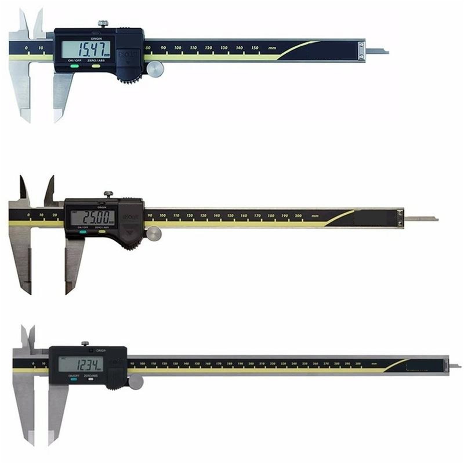 Elektroniczna suwmiarka 0-150 mm 0-300 mm, 8-calowy kaliber cyfrowy (metryczny), zakres 0-200 mm (-0,001 cala) (150 mm)