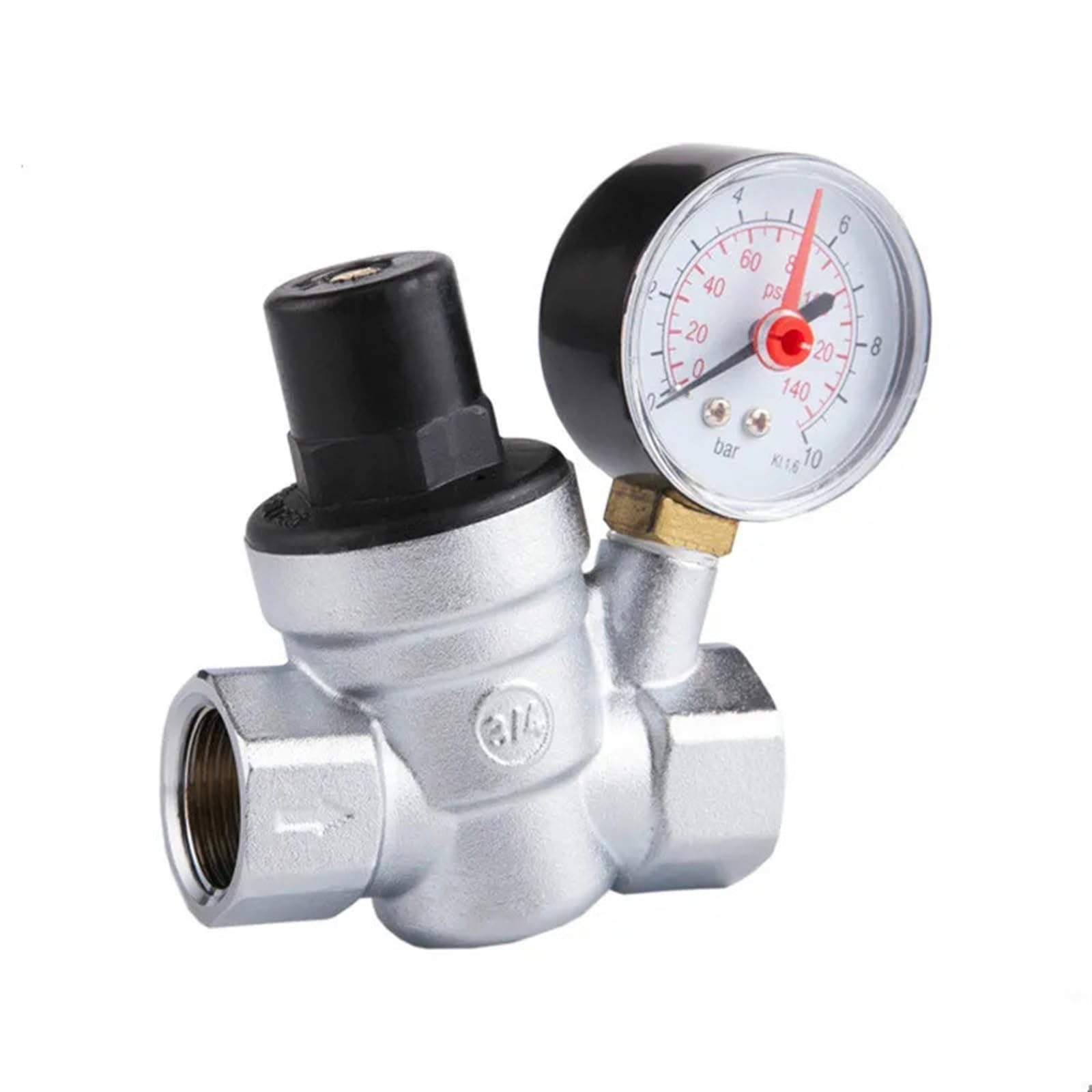 Régulateur de pression d'eau en laiton 3/4 DN20 avec jauge de contrôle