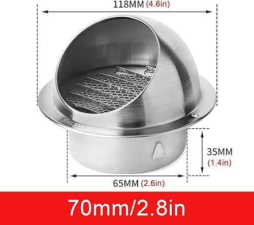 Miniatura 11 de Rejilla de ventilación de aire de acero inoxidable 304, cubierta de ventilación redonda, tapa de ventilación de conductos, rejillas y malla