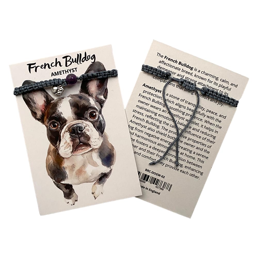 VIE The Pawstone Collection Wristlet, French Bulldog, Amethyst