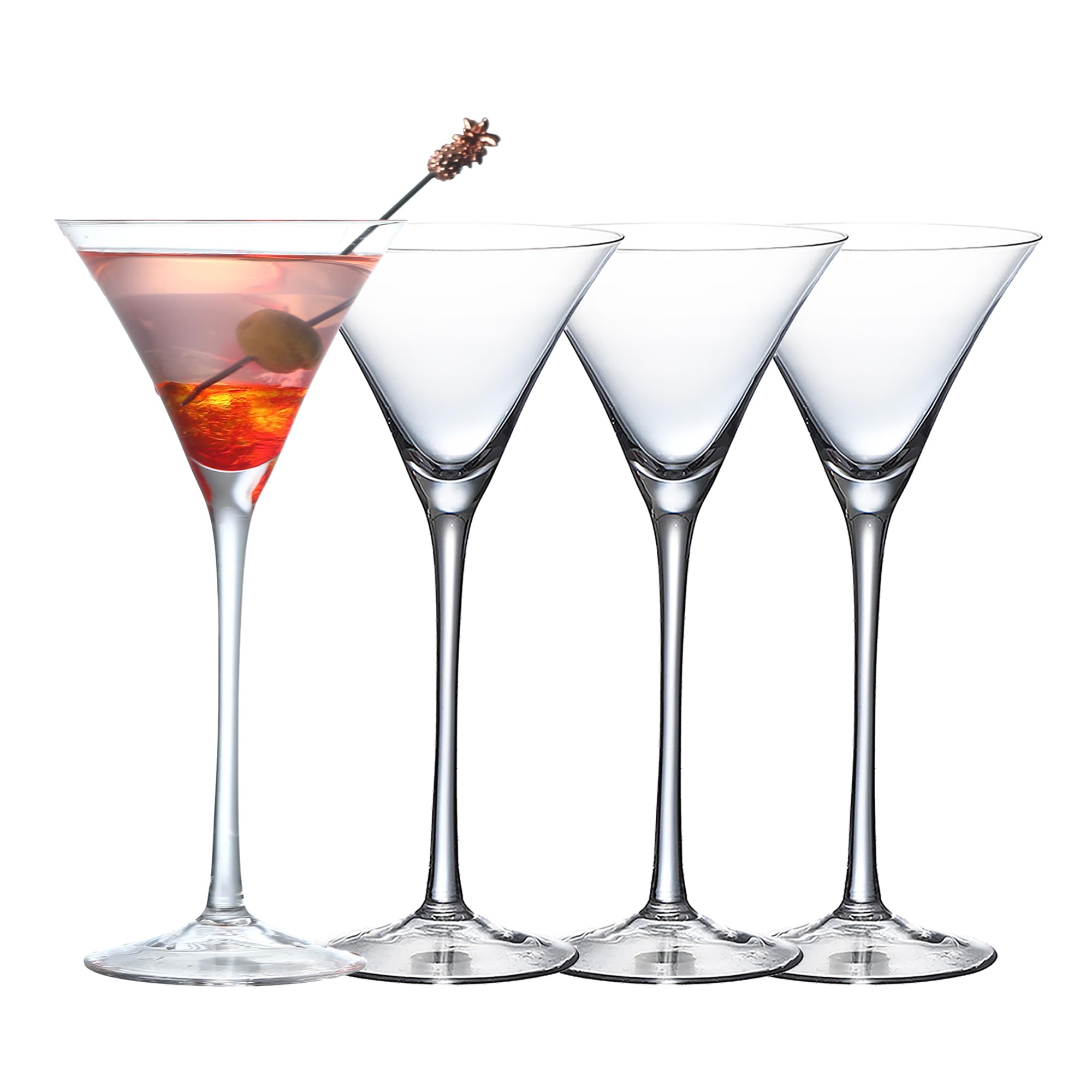 Bicchieri da Martini in cristallo, set di 4 calici soffiati a mano per cocktail, 130,4 g