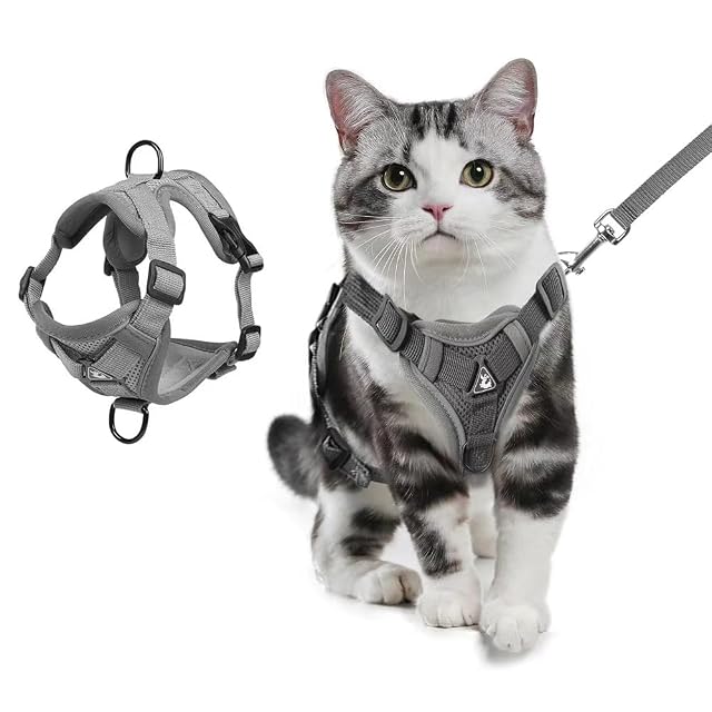XFSRG 2 Stück Arnés para Gatos Antiescape Chaleco Gatos y Correa Gato Ajustable Reflectante Arnés Pequeño…