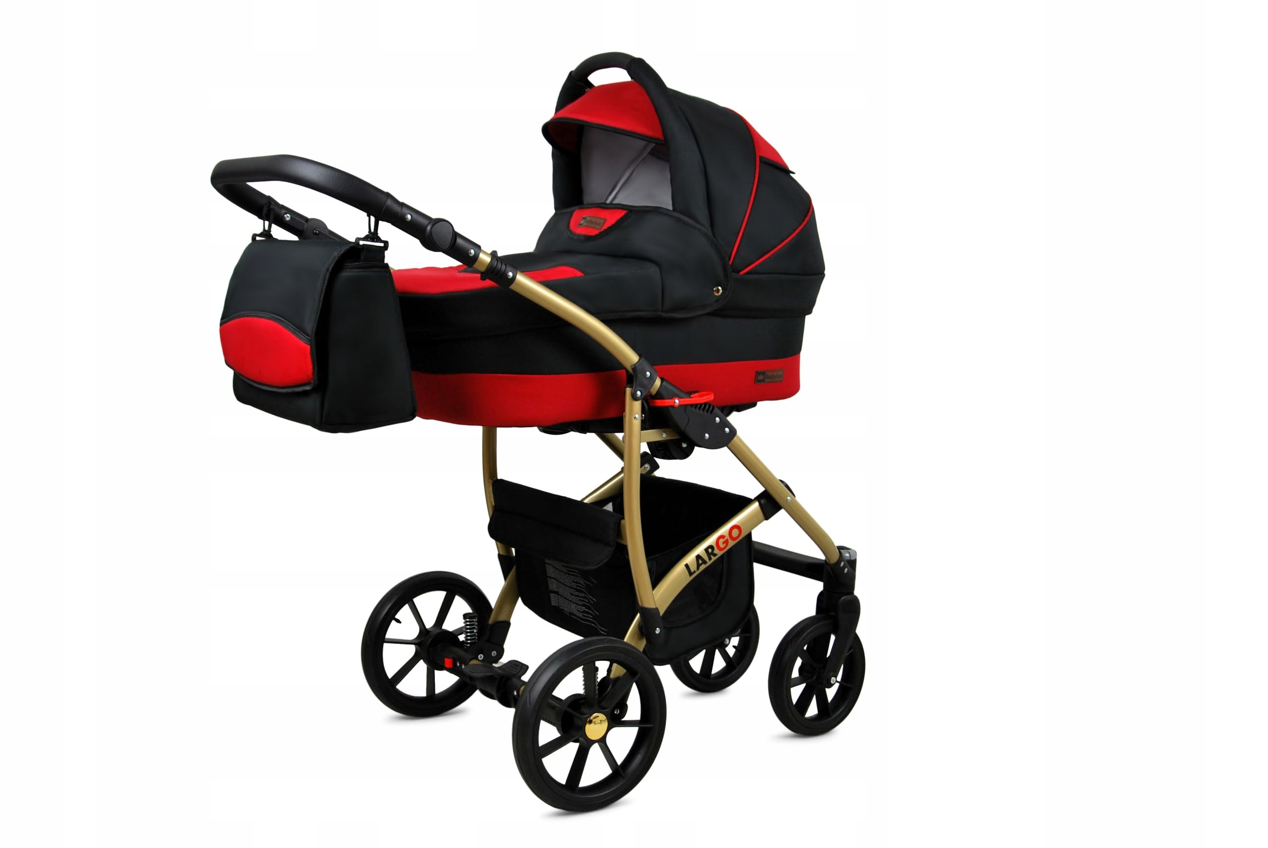 BabyLux Zestaw wózków dziecięcych 4 w 1 – Largo – w zestawie wanienka dla niemowląt, fotelik sportowy, fotelik samochodowy, stacja bazowa ISOFIX – fotelik samochodowy – zestaw wózków dziecięcych