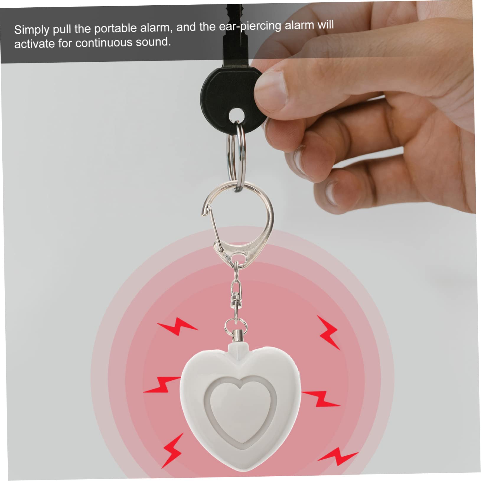 jojofuny 5 Alarmas De Bolsillo para Mujer Botón De Emergencia Llavero con Alarma Personal Y Luces Led Brillantes.