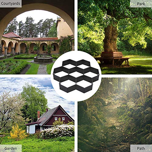 Decdeal Molde de pavimentação Hexágono Tijolo Pedra Caminho Caminho Fabricante de Moldes DIY Gramado