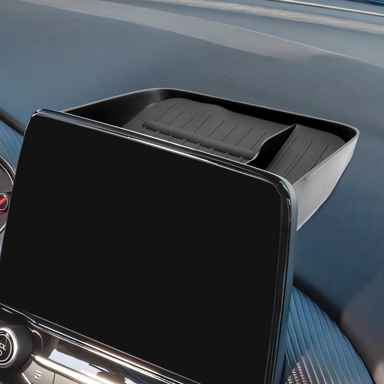 SHAOHAO Compatibile con Ford Puma MK2 / Kuga MK3 / ST/ST Line X 2020 2021 2022 2023 2024 Box Posteriore per Lo Schermo di Navigazione Console Centrale Immagazzinaggio Ford Puma Accessori Nero