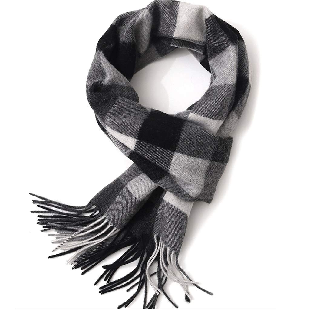 GLigeT Bufanda Bufandas for Hombre Bufanda a Cuadros de Cachemira clásica británica Otoño e Invierno Borla Larga Gruesa y cálida Abrigarse en Invierno (Color : B)
