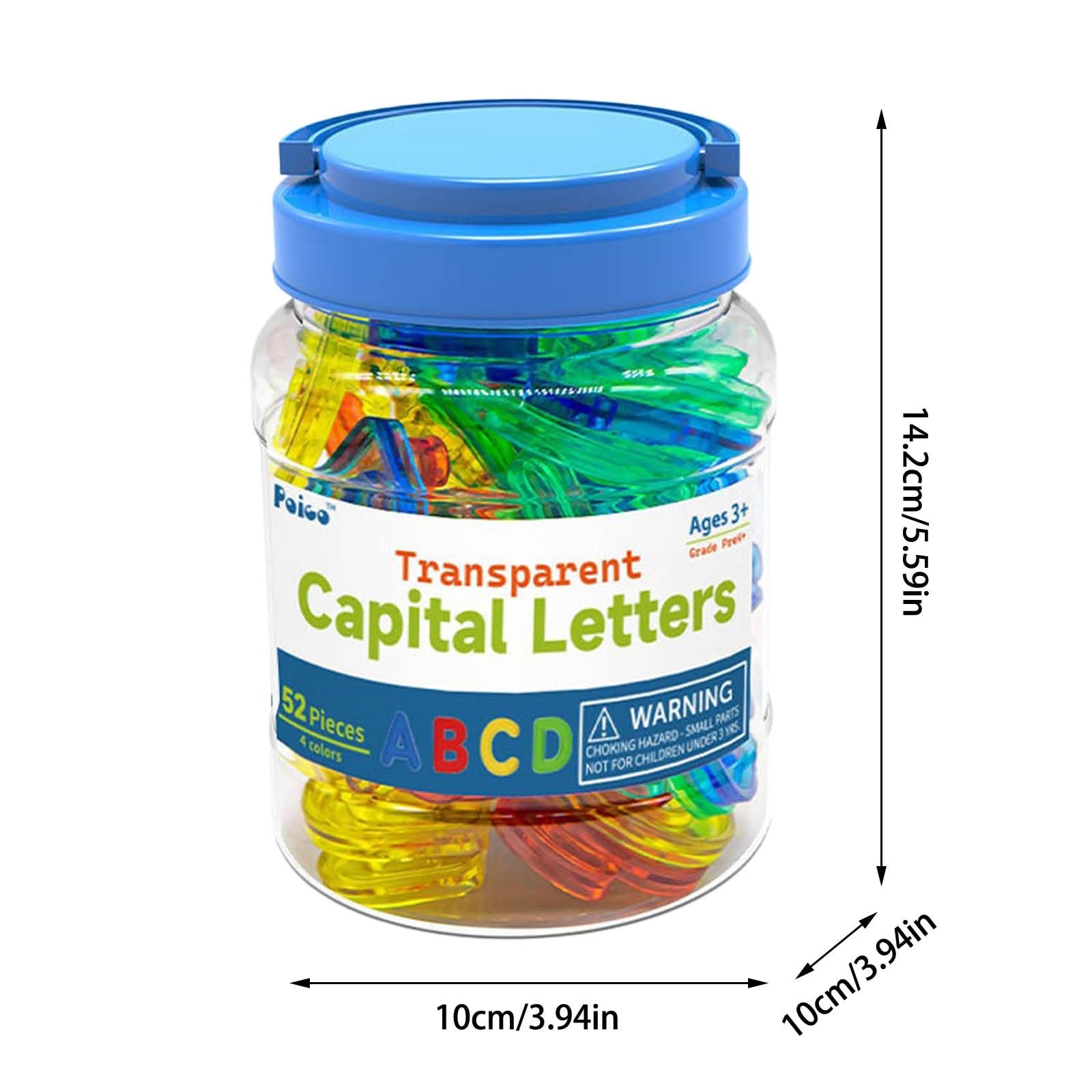 Lettres minuscules transparentes pour table lumineuse - Apprentissage sensoriel - 15 x 10 x 10 cm