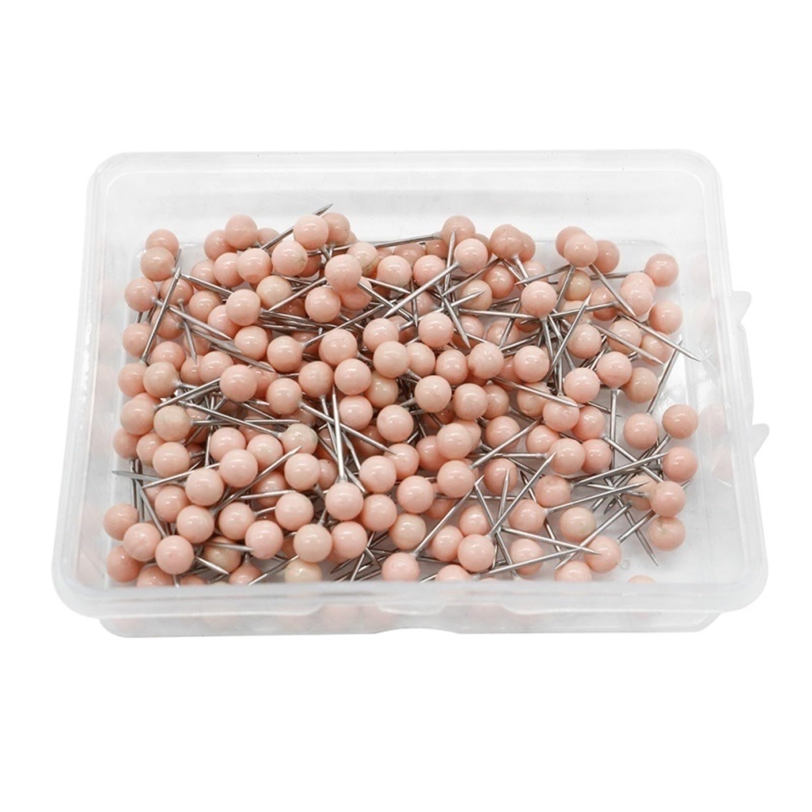 Cute Push Pins 400pcs Color Beads Head Marking Push Pins Round Ball Map Thumb Tacks Photo Bulletin Cork Board Wall DIY Craft(Pink)