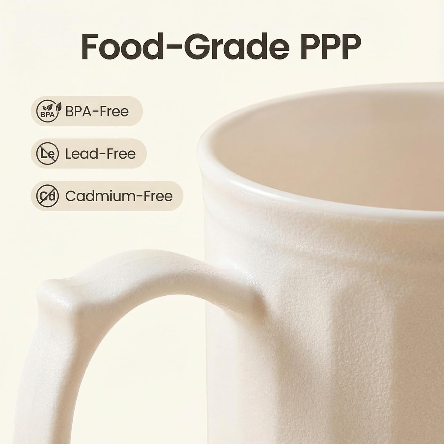 AOYITE 13 oz Coffee Mugs set of 6 - Unbreakable Plastic Mug in Light Color - BPA Free Reusable Microwave Safe Drinking Cups for Coffee,Tea,Cocoa,Milk,Cappuccino, Mocha (Thick Wall) - Image 4