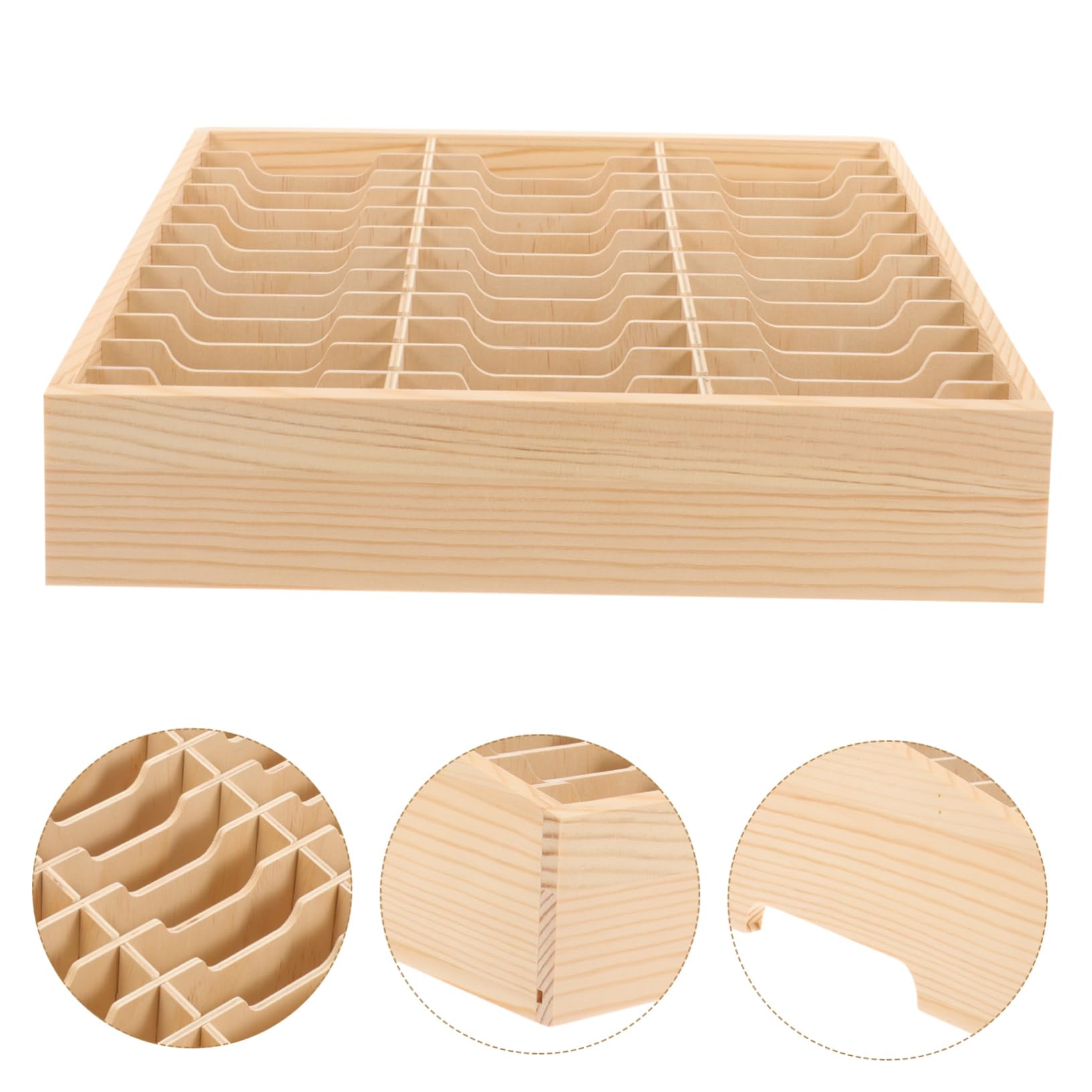 Gadpiparty Organizador de Escritorio de Madera Multiuso con Múltiples Compartimentos para Gestión de Teléfonos y Almacenaje de Suministros Caja Multi Rejilla sin Montaje para Oficina Aula y