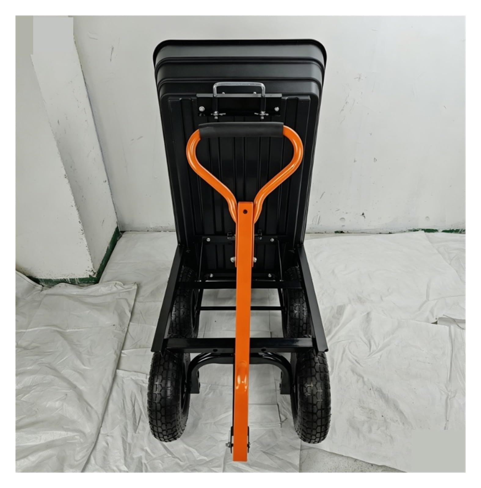 Brouette Robuste à 4 Roues avec système de dégagement Rapide, Chariot à Benne basculante for Jardin extérieur, for fermes de pelouse et de Cour brouette Jardin