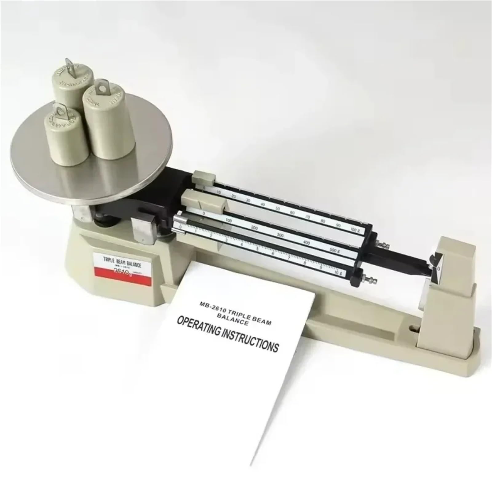 Dreifach-Balkenwaage for Labor, 2610 g/0,1 g, analytisches Gewichtsset, mit Null-Einstellknopf Kommerzielle Qualität