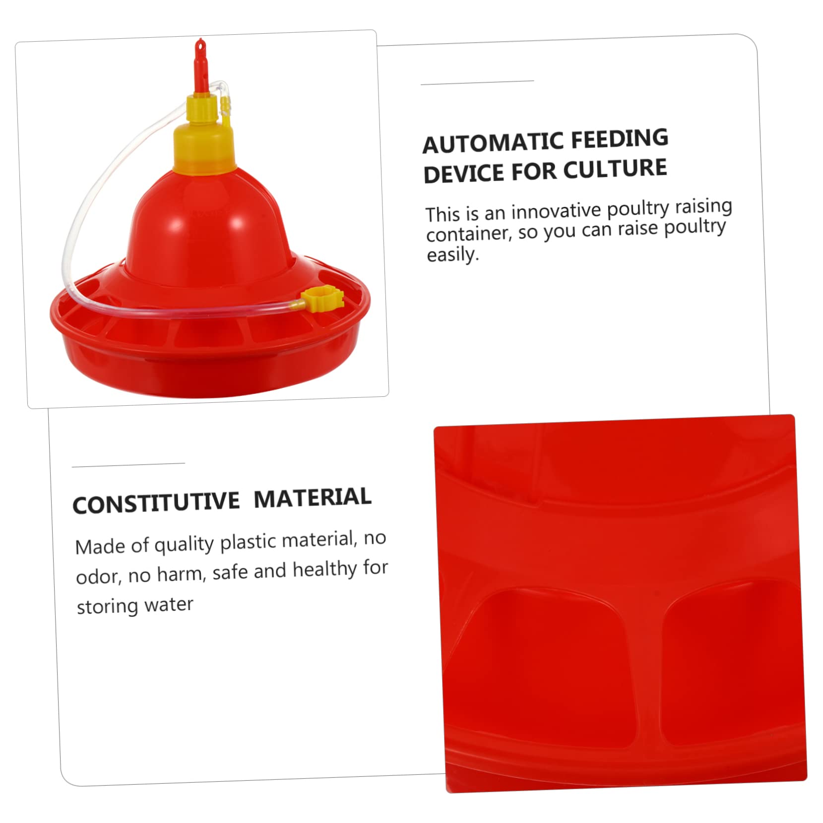 SUPVOX Abbeveratoio Automatico in Plastica Rossa per Pollame e Oche Resistente al Freddo alle Crepe, per Uso in Fattoria e'aperto