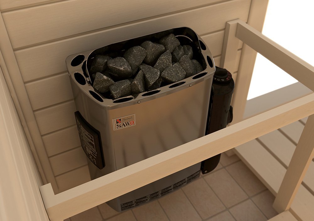 Sauna Poêle Électrique SAWO Mini X NB Trendline 3,6 kW 230V 400V avec Thermostat Minuterie