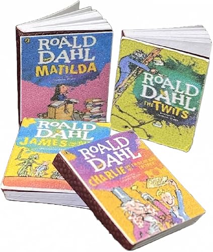 Dollhouse Roald Dahl - Juego de funda para libros infantiles 1:12, accesorio de estudio