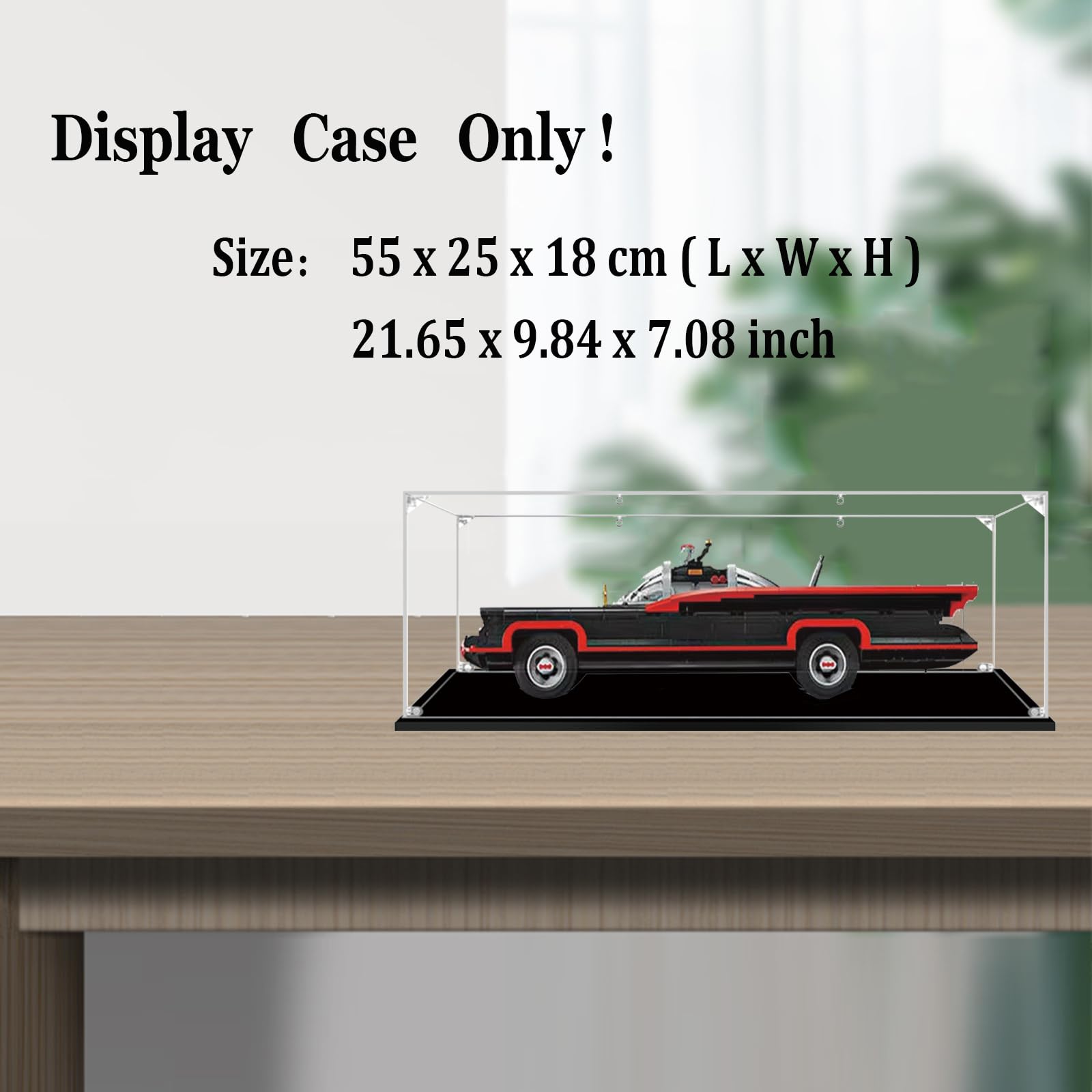 Vitrine für Lego 76328 - Acryl Klar Schaukasten für [Batmobile] Modellbausatz - Vitrine - 55x25x18cm | 2mm