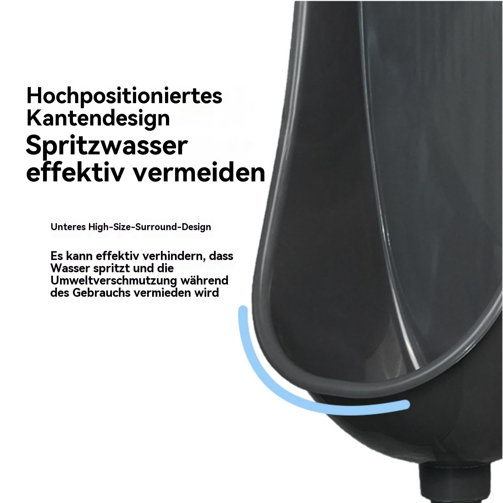 Wasserlose Urinal Mit Deckel Für Männer, Wandurinal Für Den Außenbereich Mit Ablaufschlauch, Tragbare Urinabscheider Für Jungens Und Männer, Camping, Wohn-mobil, Garten (Schwarz)