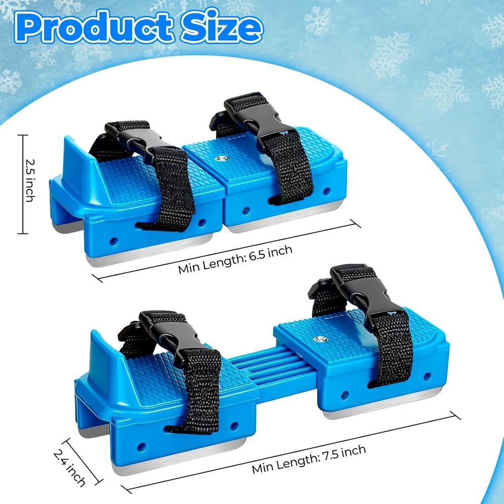 Patins de Hockey sur Glace Ajustables avec Système de Fixation à Sangle pour Tout-Petits et Jeunes Enfants, Patins à Glace avec Double Lame pour Débutants.