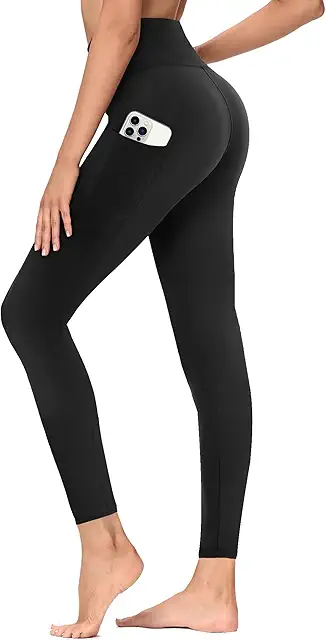 Women's High Waist Yoga Pants with Pockets - Soft Elastic Fitness Leggings