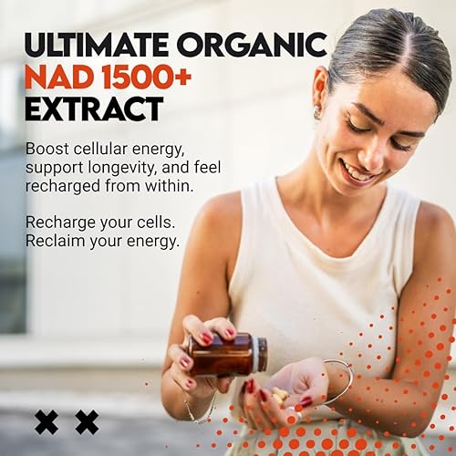 Miniatura 6 de UTOYA NAD 1500+ Suplementos de ribósido de nicotinamida - Suplemento Trans-Resveratrol apoya el metabolismo y la reparación de energía celular,