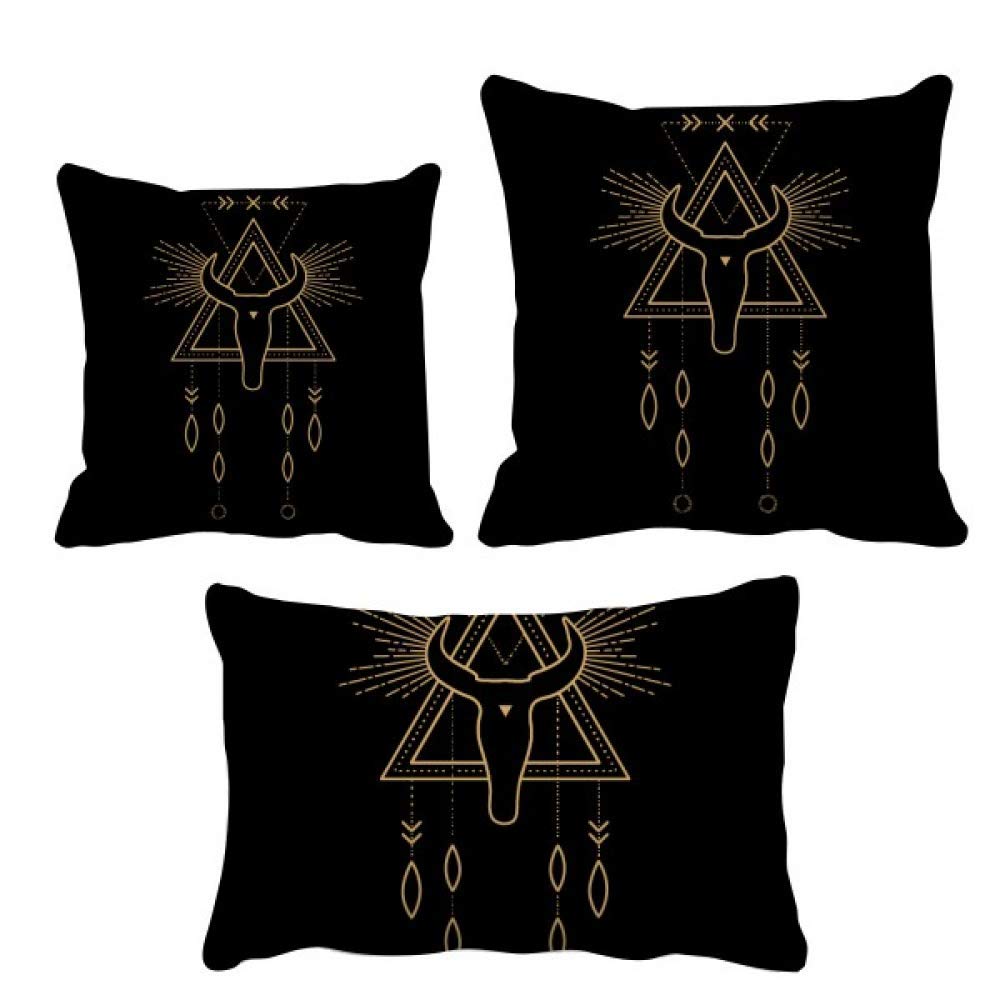 Housse coussin geometry alien symbole totem déco canapé géométrique