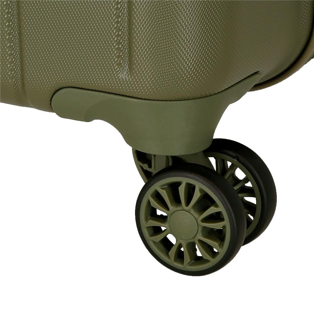 Movom Wood Walizka kabinowa, średnie, duże i zestawy, sztywne ABS zamknięcie TSA, 4 podwójne koła wysuwany bagaż podręczny Joumma Bags, khaki, 52x75x33 cm, Duża walizka 75