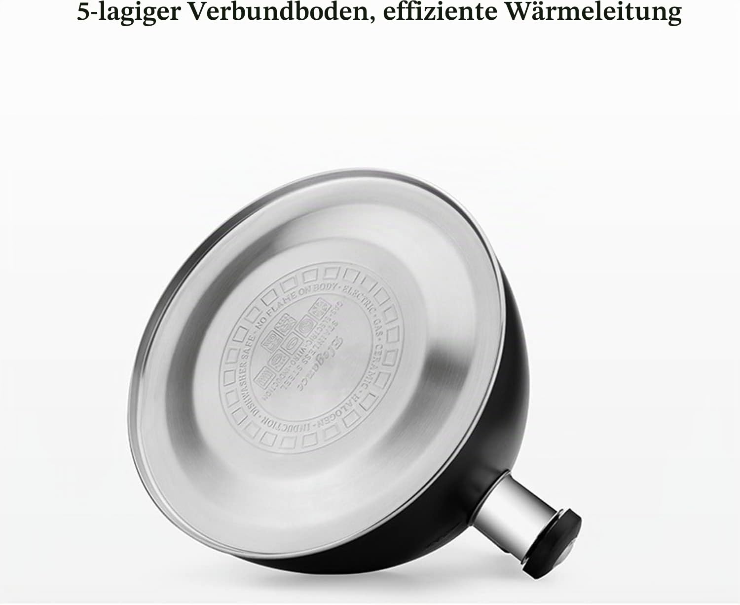 Wasserkessel Induktion Pfeifender Teekessel Aus Edelstahl Mit Temperaturanzeige, Küchenpfeifkessel, Gasherdkessel Wasserkessel Gasherd (Color : Nero, Size : 2.5L)