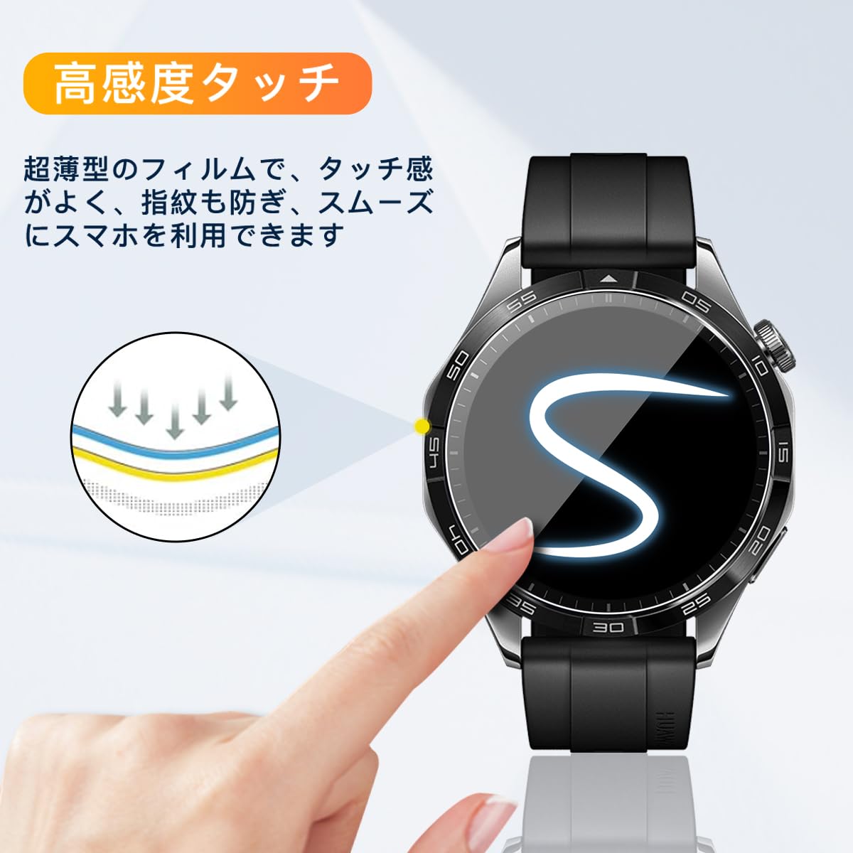 Amazon.co.jp: 【3枚セット】 用 HUAWEI Watch GT4 46mm ガラス 