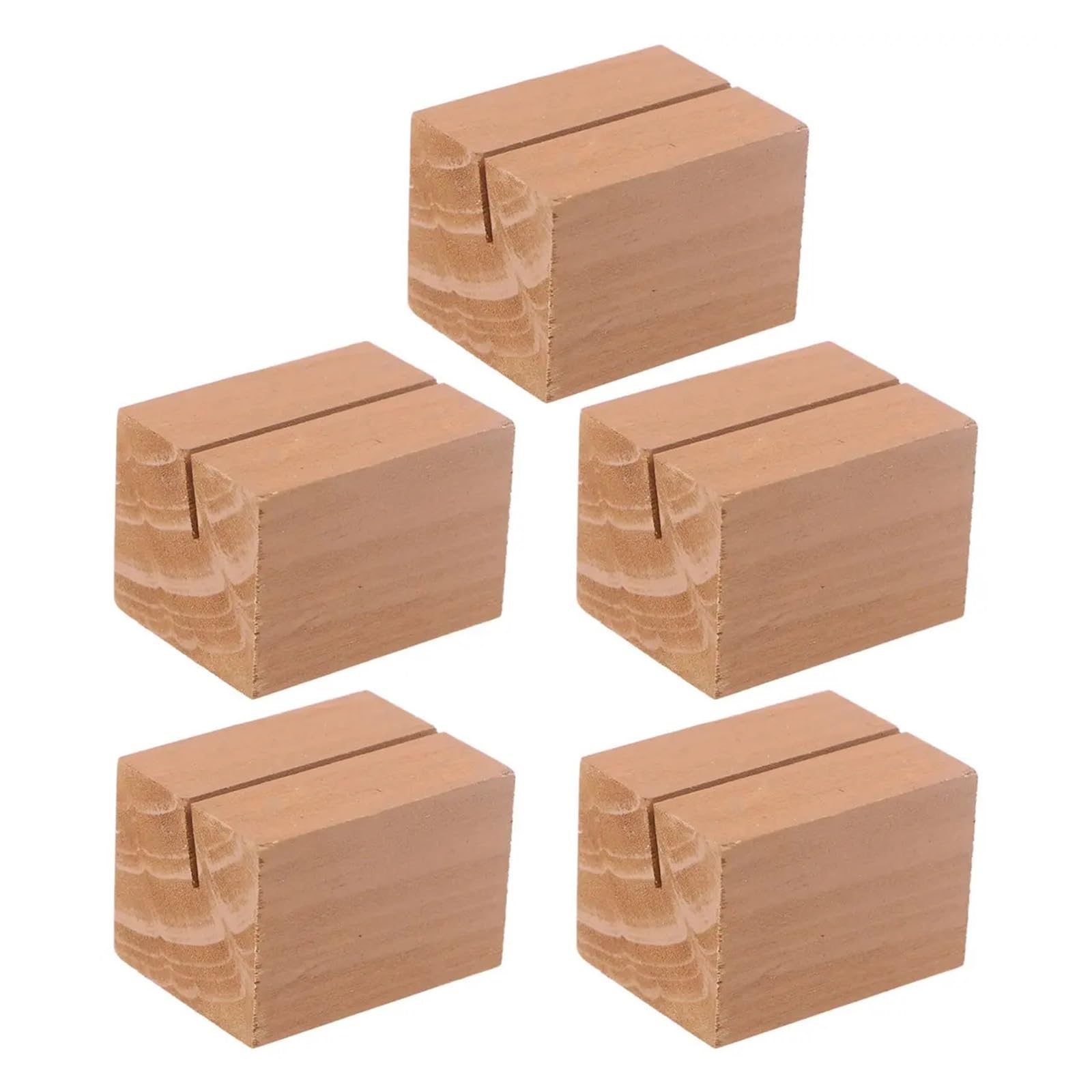 ZGCrumphant Wooden Card Holder 10pcs Wooden Table Place Holders Torched Finish Rustic Rectangular Slot Stand For Wedding Buffet Party Labels Numbers