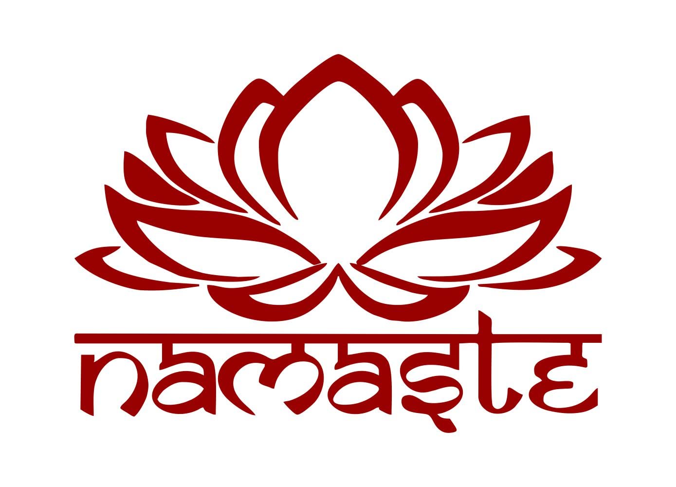 decalbazaar Vinyl Lotus Namaste Design Glossy Decor Wall Glass Sticker 20 x 15 Inches Maroon
