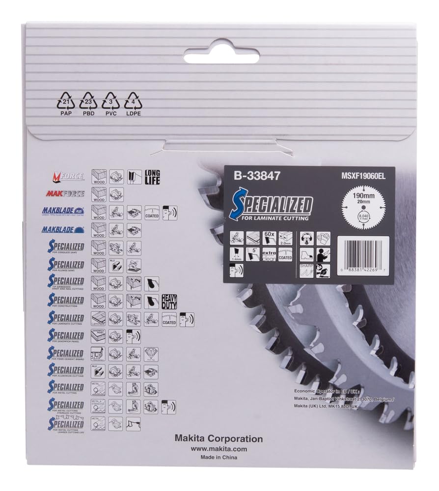 Makita Specialized brzeszczot piły 190 x 30 mm, 60Z, B-33847