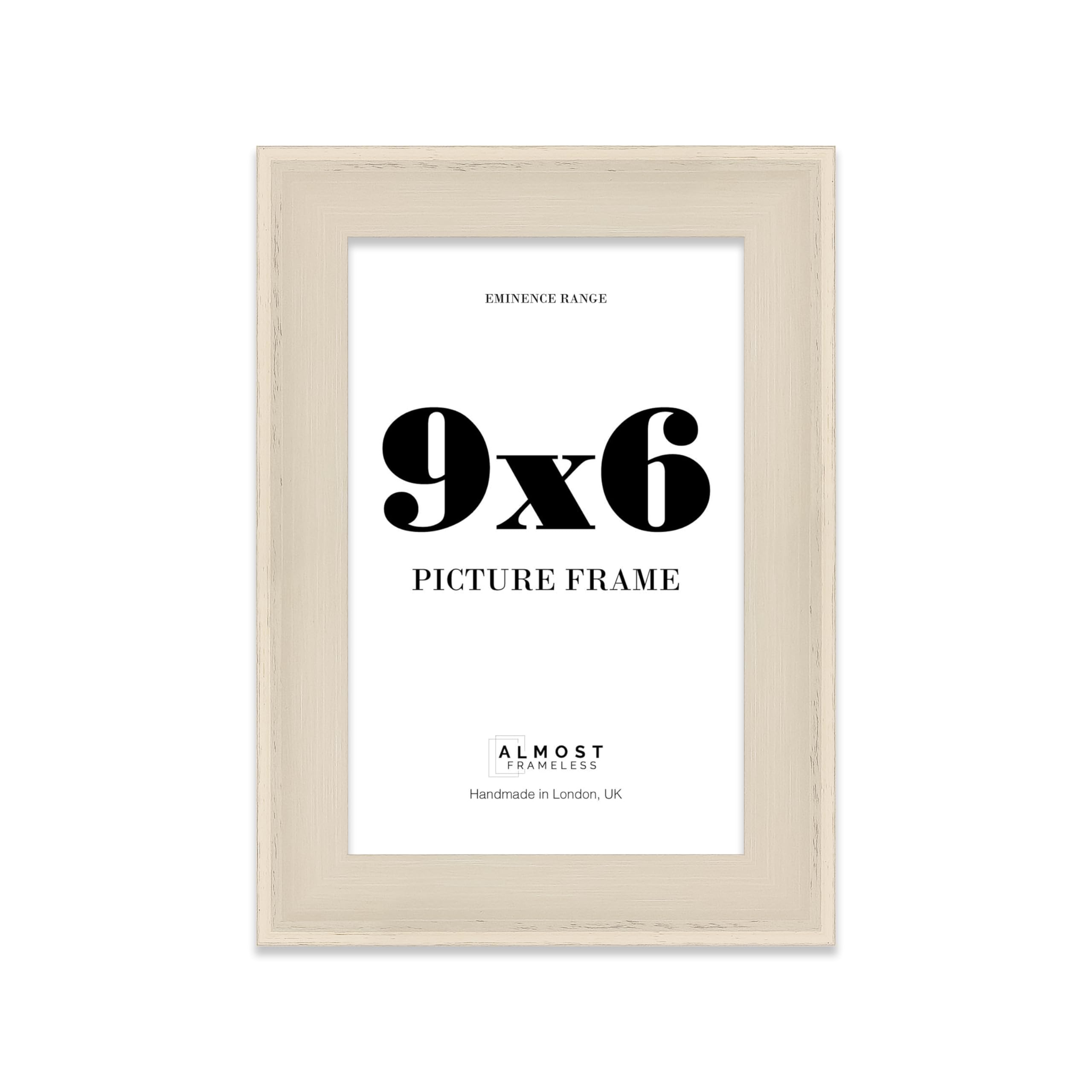 9x6 Cream Picture Frame - Rustic Wood Industrial Effect Photo Frame for Wall Display, Ideal for Posters, Prints & Home Décor, Wall Hooks and Kickstand, 32mm Edge - 1 Pack