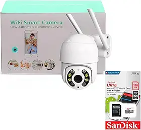 Câmera Ip Externa Wifi Noturna Ip66 Hd modelo A8 + Cartão 128 Gb - a prova d'água