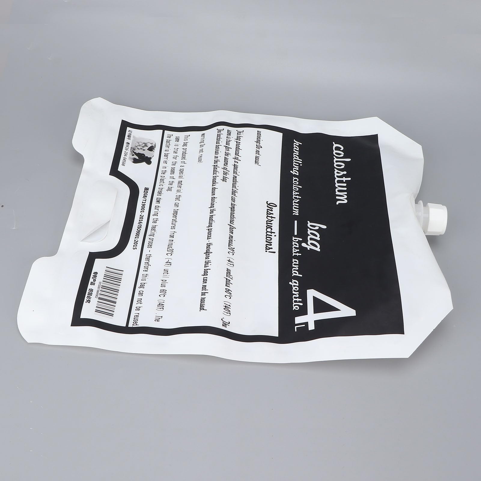 Lot de 10 sacs de collecte de colostrum, 4 L, interface en spirale, sac d'emballage professionnel de colostrum de veau, sac d'emballage de lait de mouton, collecteur de lait maternel pour fournitures