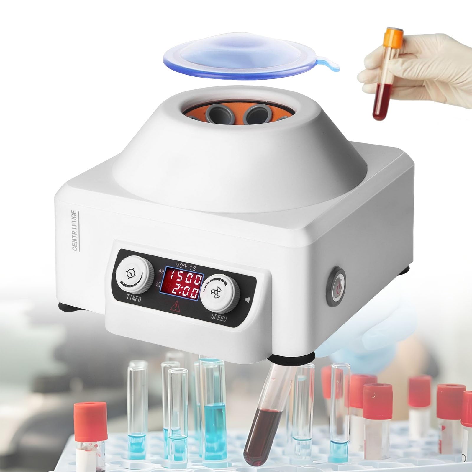 Centrífuga de laboratorio, 6 centrífugas de sobremesa de 10 ml, 4000 RPM, fuerza centrífuga de 1685 x g, for investigación con plasma en laboratorios, escuelas y ciencias.