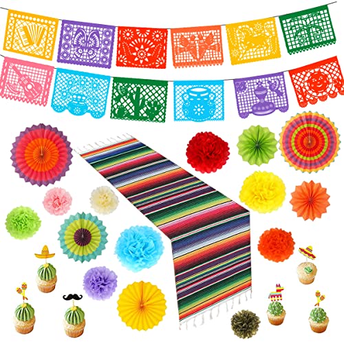 Dunchaty 1PSCW-6-44P-CDM-MIX-7-MEXN 46Pcs Mexican Themed Party Decorations cover