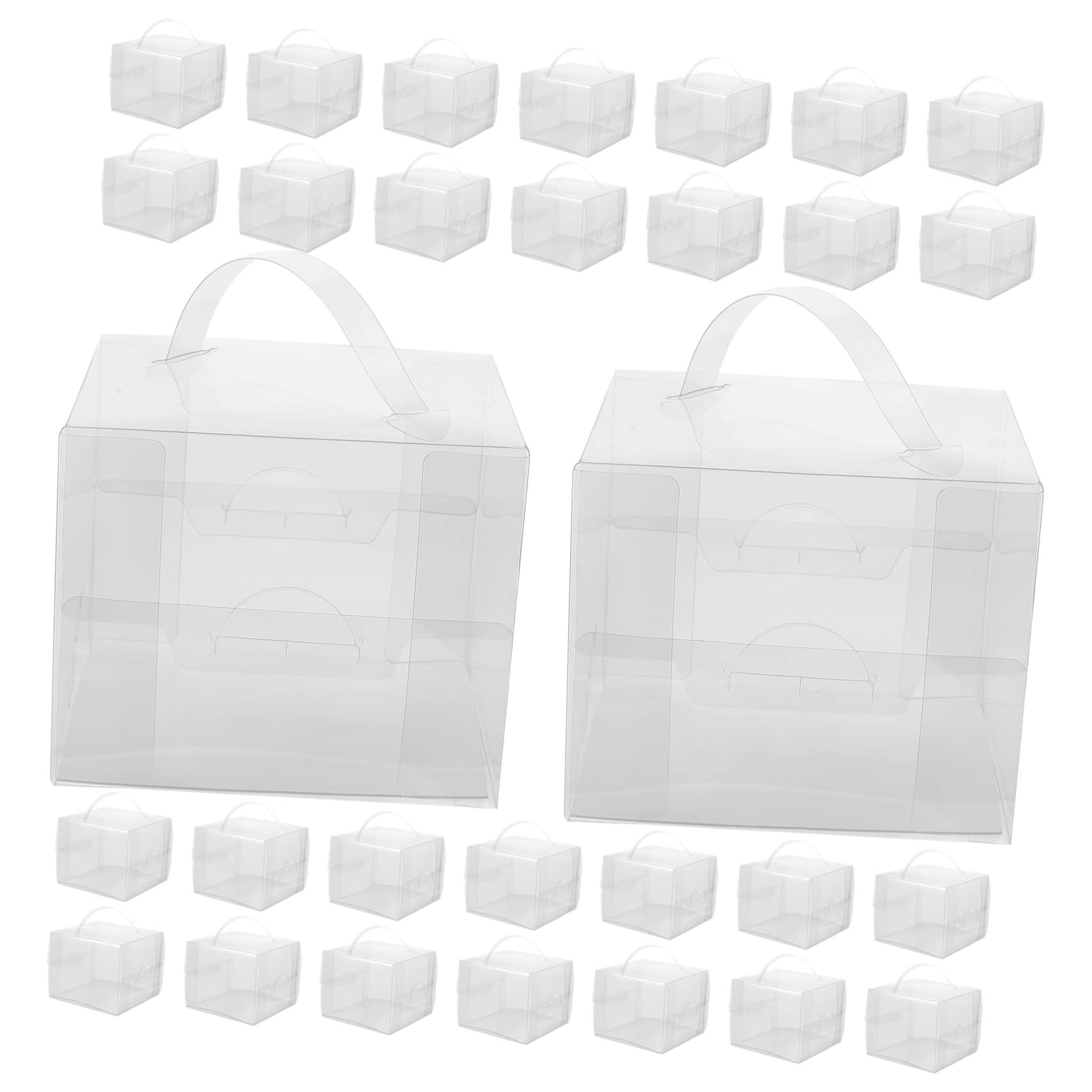PRETYZOOM 10pcs Cake Containers Bakery Box Handle Cake Boxes Carrier Decorative Delicate Easy to Carry Safe Material
