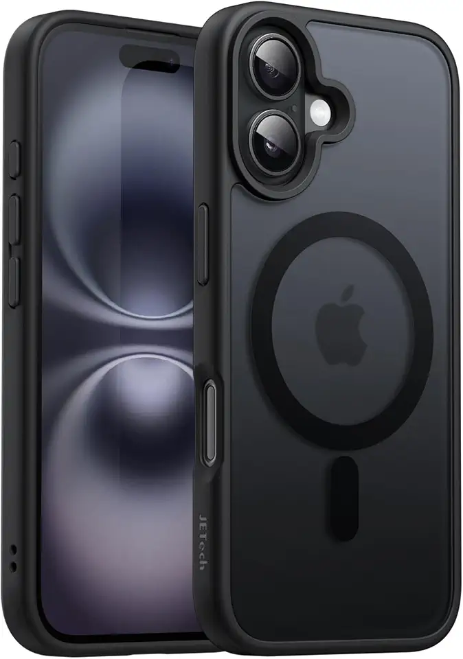 JETech Magnetic Matte Case for iPhone 16 Plus, Black