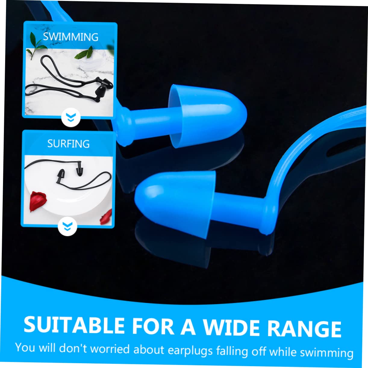 POPETPOP Reusable Silicone Ear Plugs for Swimmers Toddlers Waterproof Comfortable Fit for Swimming Bathing Water Activities