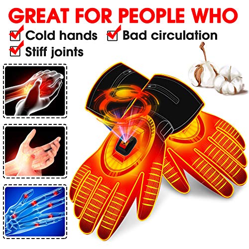 Autocastle 7.4V Heated Gloves Rechargeable Electric Battery Heated Gloves for Men Women,Touchscreen Thermal Heat GloveS,Battery Heated Ski Cycling Hunting Winter Hot Thermal Glove Hand Warmer,Black XL