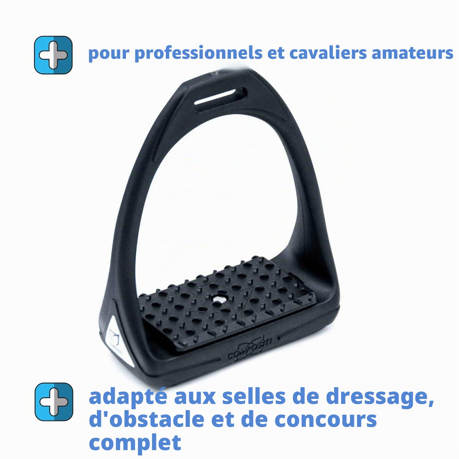 Étriers Compositi en plastique flexible large surface d'appui noir