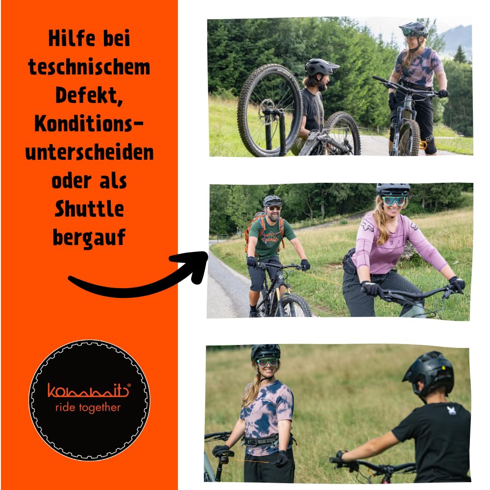 kommit Bike Fahrrad Zugsystem fuer Kinder und Erwachsene. Sekundenschnelle Montage. Abschleppseil Fahrrad, E-Bike, Mountainbike, E-Mtb und Joggen